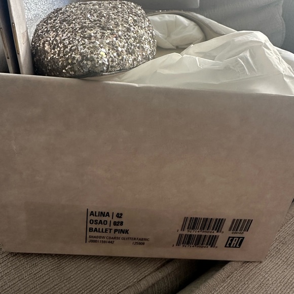 Jimmy Choo Alina Osao 028 Ballet Glitter Size 42 converts to Size 12 -Never Worn - Picture 3 of 5